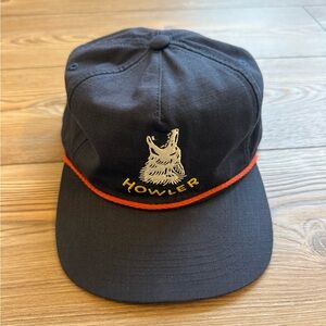 Howler Brothers Black Cap with Red Rope and white  Logo